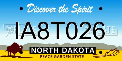 IA8T026 North Dakota License Plate
