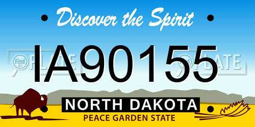 IA90155 North Dakota License Plate