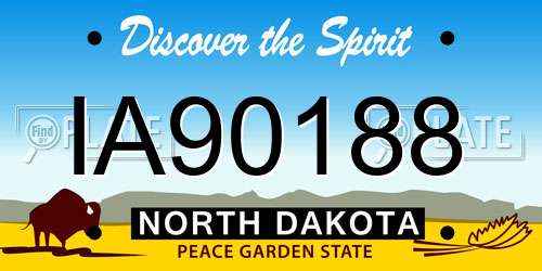 IA90188 North Dakota License Plate