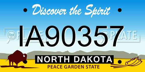 IA90357 North Dakota License Plate
