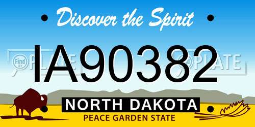 IA90382 North Dakota License Plate