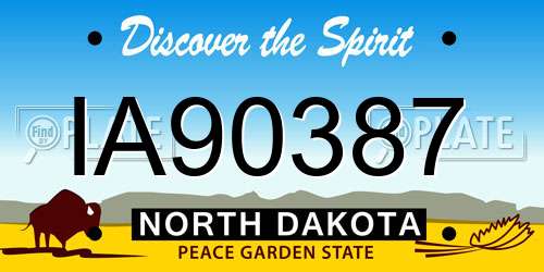IA90387 North Dakota License Plate