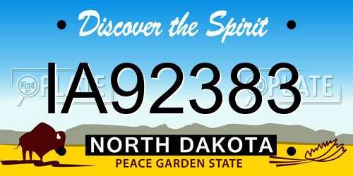 IA92383 North Dakota License Plate
