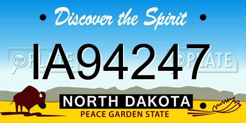 IA94247 North Dakota License Plate