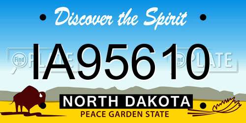 IA95610 North Dakota License Plate