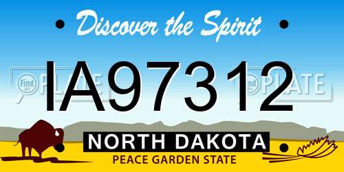 IA97312 North Dakota License Plate
