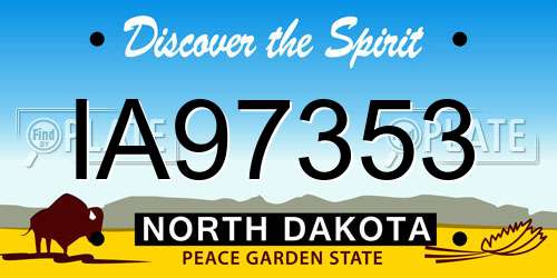IA97353 North Dakota License Plate