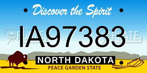 IA97383 North Dakota License Plate