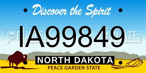 IA99849 North Dakota License Plate