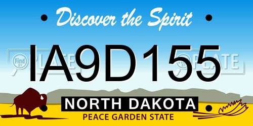 IA9D155 North Dakota License Plate