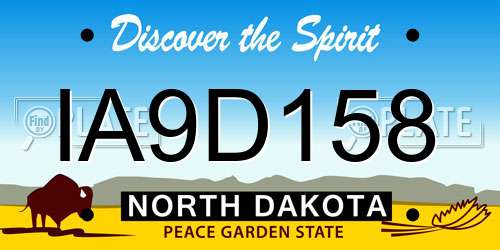 IA9D158 North Dakota License Plate