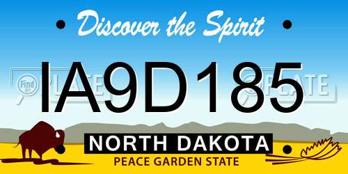 IA9D185 North Dakota License Plate