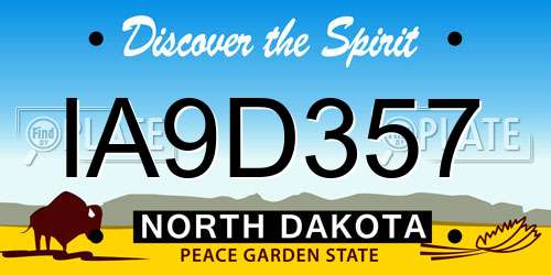 IA9D357 North Dakota License Plate