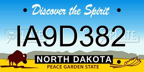 IA9D382 North Dakota License Plate