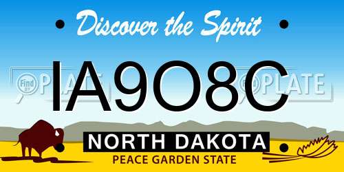 IA9O8C North Dakota License Plate