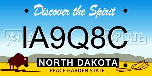 IA9Q8C North Dakota License Plate