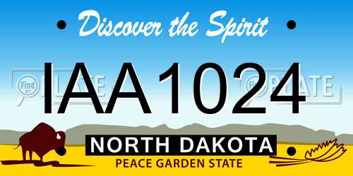 IAA1024 North Dakota License Plate