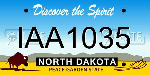 IAA1035 North Dakota License Plate