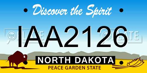 IAA2126 North Dakota License Plate
