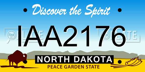 IAA2176 North Dakota License Plate