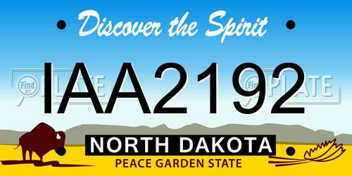 IAA2192 North Dakota License Plate