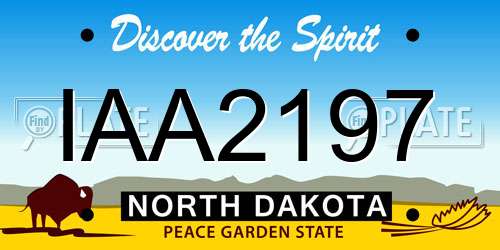 IAA2197 North Dakota License Plate