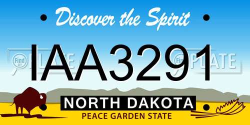 IAA3291 North Dakota License Plate