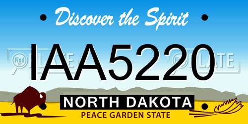 IAA5220 North Dakota License Plate