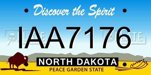 IAA7176 North Dakota License Plate