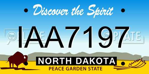 IAA7197 North Dakota License Plate