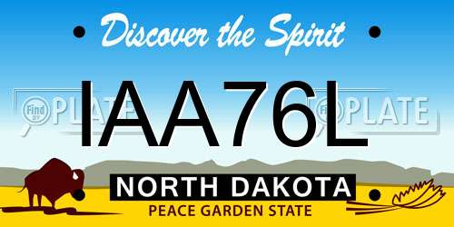 IAA76L North Dakota License Plate