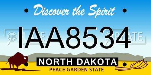 IAA8534 North Dakota License Plate