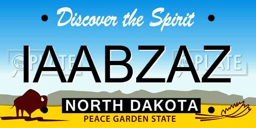 IAABZAZ North Dakota License Plate