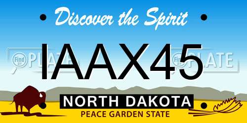 IAAX45 North Dakota License Plate