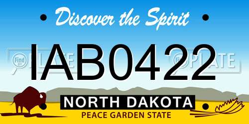 IAB0422 North Dakota License Plate