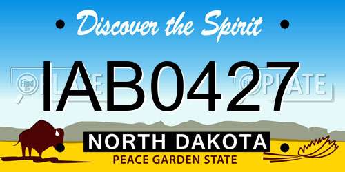 IAB0427 North Dakota License Plate