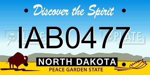 IAB0477 North Dakota License Plate