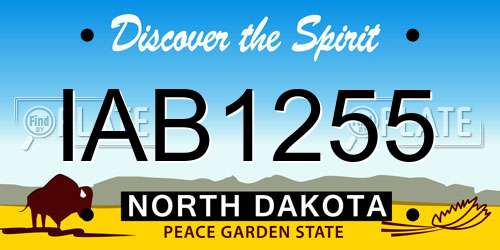 IAB1255 North Dakota License Plate