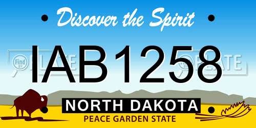 IAB1258 North Dakota License Plate