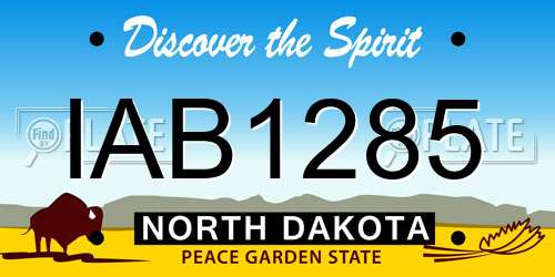 IAB1285 North Dakota License Plate