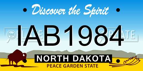 IAB1984 North Dakota License Plate