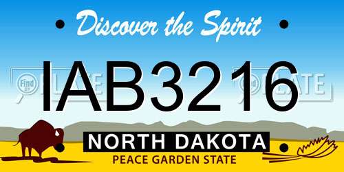 IAB3216 North Dakota License Plate