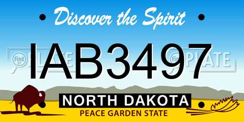IAB3497 North Dakota License Plate