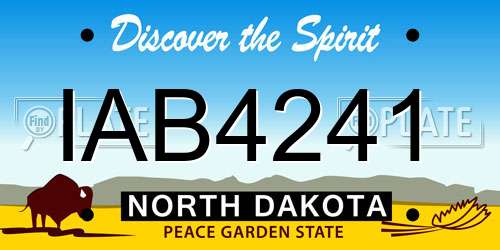 IAB4241 North Dakota License Plate