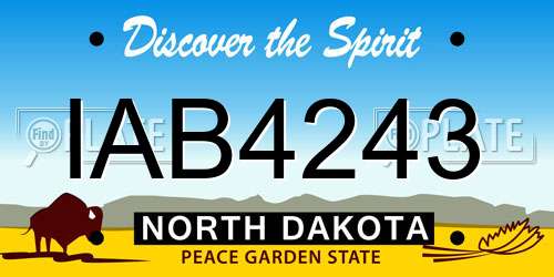 IAB4243 North Dakota License Plate