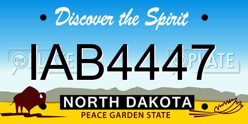 IAB4447 North Dakota License Plate