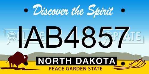 IAB4857 North Dakota License Plate
