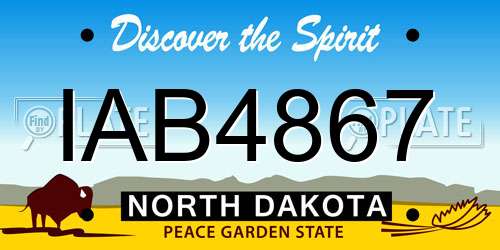 IAB4867 North Dakota License Plate