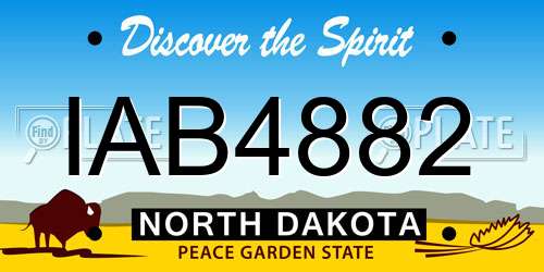 IAB4882 North Dakota License Plate
