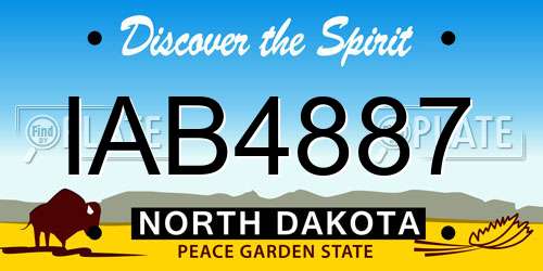 IAB4887 North Dakota License Plate